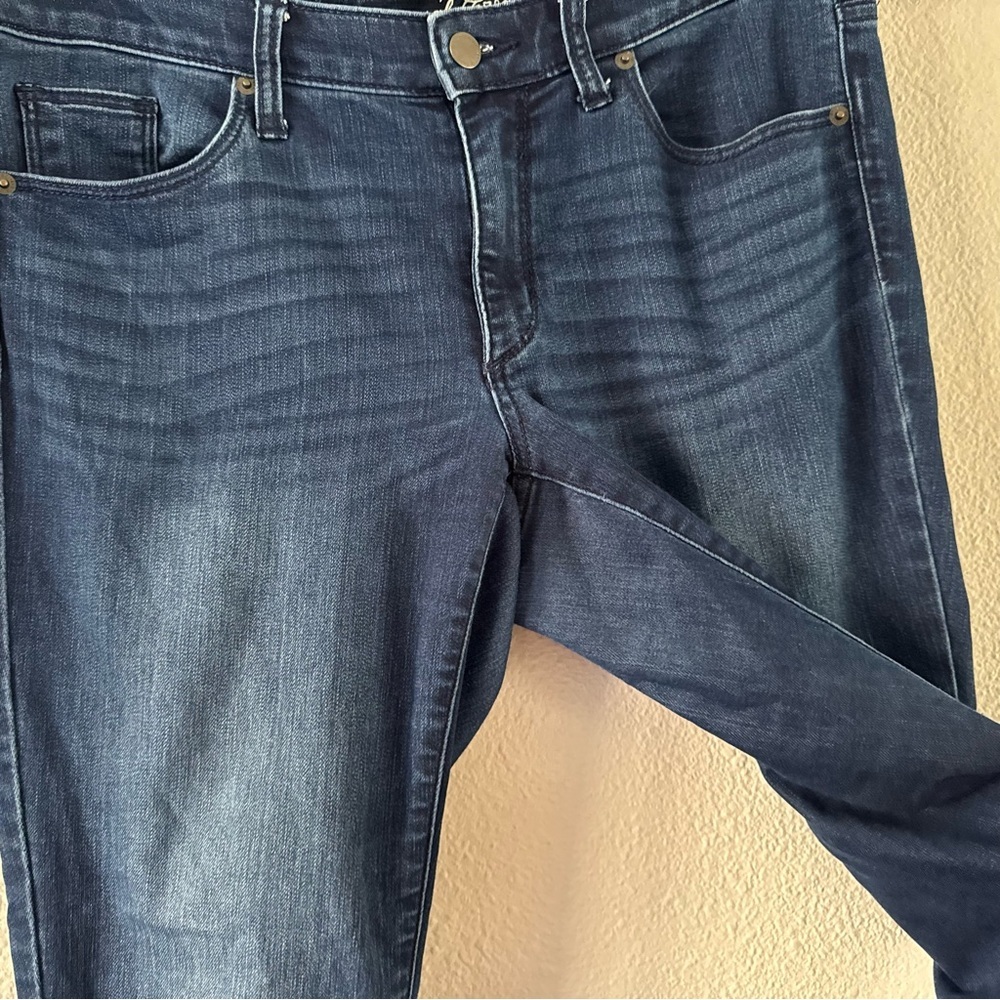 Dark Academia Indie Sleaze Mid Rise Dark Wash Skinny Jeans Size 8 Minimalist - Picture 10 of 16